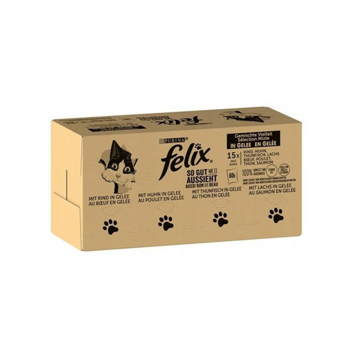 [7613038578507] PURINA Cat Food Felix Mix Chicken Tuna Veal Cod 85 g