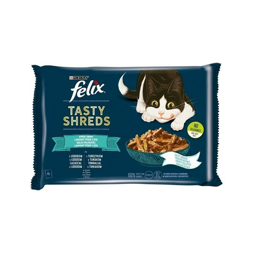 [7613038644073] PURINA Cat Food Tasty Shreds 4 x 80 g