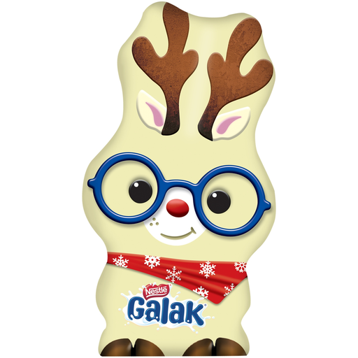 [7613039459515] GALAK Figura hueca de reno en chocolate blanco 88 g