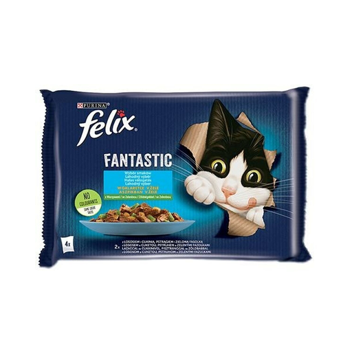 [7613039756973] PURINA Aliments Pour Chat Saumon Courgette Haricots Verts 4 x 85 g