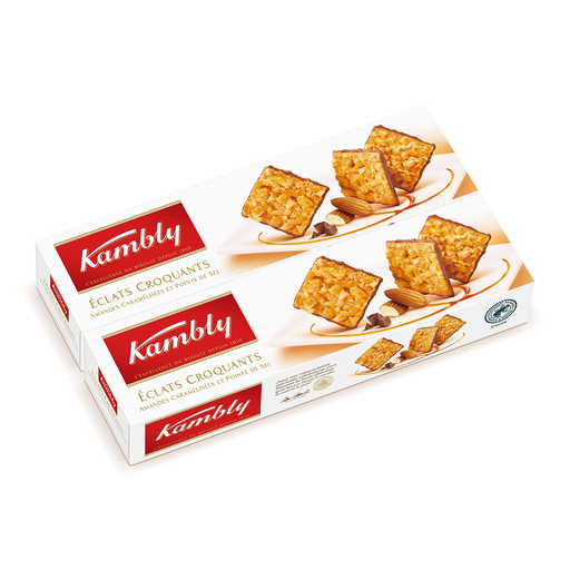 [7614800753351] KAMBLY Biscuits croustillant aux éclats d'amandes caramélisées et pointe de sel 2 boites de 90 g