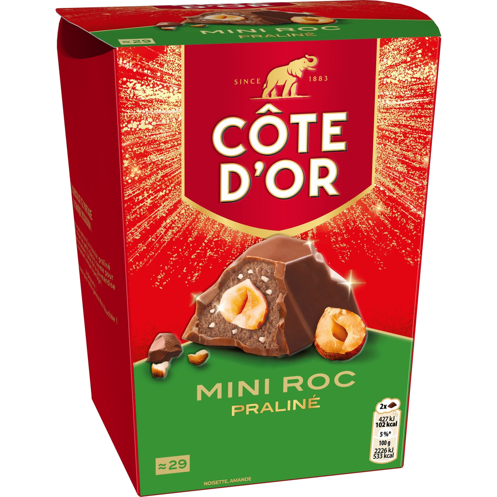 COTE D'OR Mini rocas de praliné de chocolate con leche y avellanas 279 g