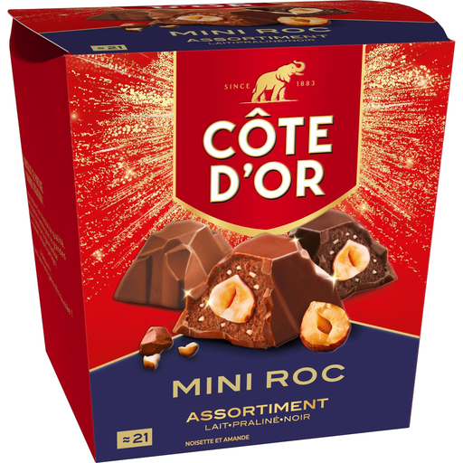[7622201680558] COTE D'OR Mini Roc Hazelnut and Almond Chocolate Assortment 195 g