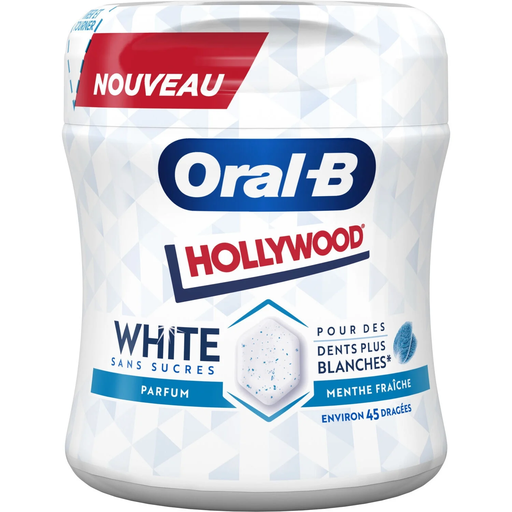 [7622201697266] HOLLYWOOD Oral-B White Fresh Mint Chewing Gum 76.5g