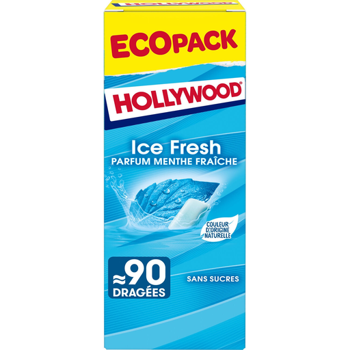 [7622201740450] HOLLYWOOD Ice Fresh sugar-free chewing gum 90 pieces 128 g