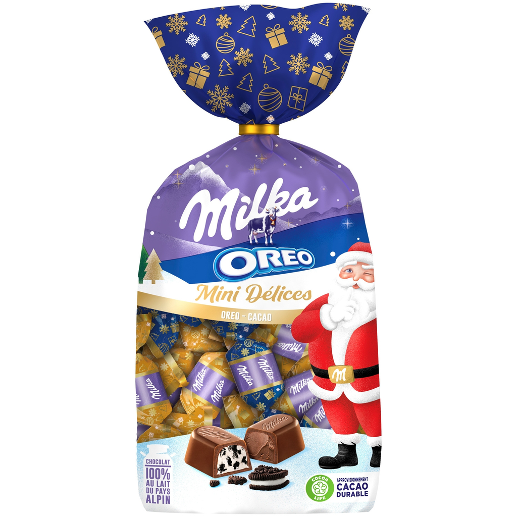 MILKA Bombons de Chocolate Sortido Oreo e Cacau Mini Delices 320 g