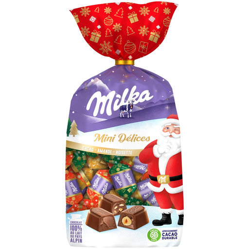 [7622201759001] MILKA Mini Délices Assorted Chocolates Cocoa Hazelnut Almond 320 g