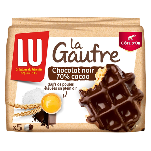 [7622201800420] LU Gofre con chocolate negro 70% cacao 225 g