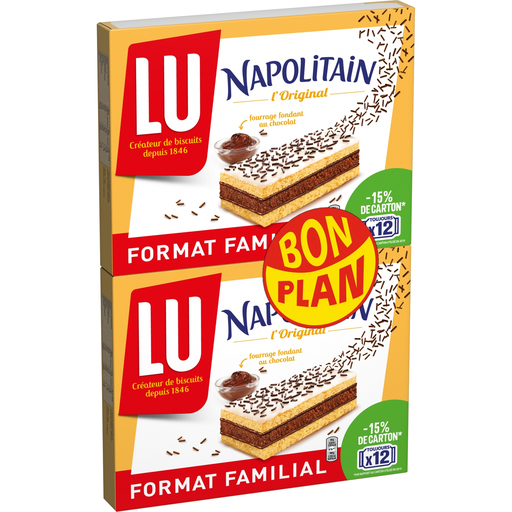 [7622201805654] LU Napolitain Bolos fofos recheados com chocolate 2 x 360 g