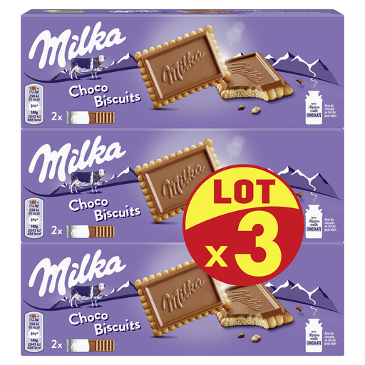 [7622201807122] MILKA Galletas recubiertas de chocolate con leche 3 x 150 g
