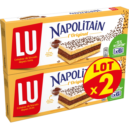 [7622201813369] LU Napolitain L'Original Bizcocho tierno relleno de chocolate 2 x 180 g