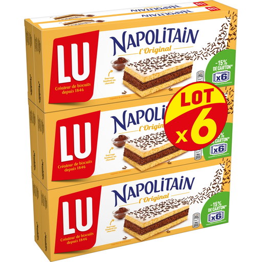 [7622201813567] LU Napolitain L'Original Bizcochos esponjosos rellenos de chocolate 6 x 180 g