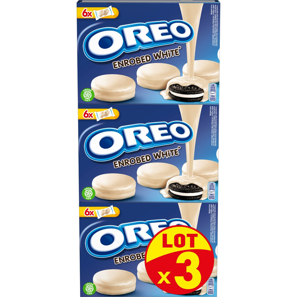 OREO White Chocolate Coated Biscuits 3x246g