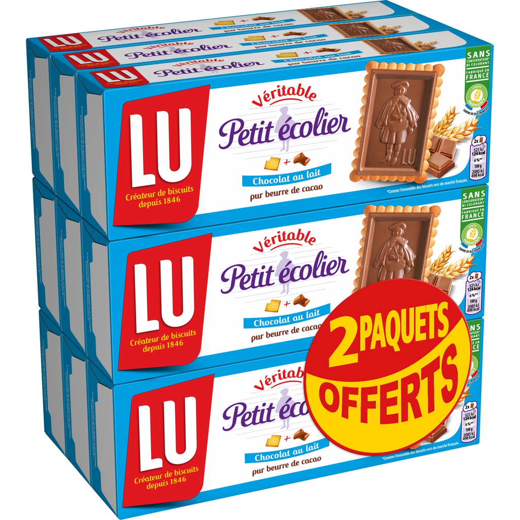 PETIT ECOLIER Petit beurre with milk chocolate bar 9 x 150 g