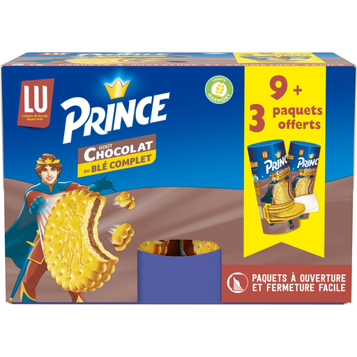 [7622202022982] PRINCE Chocolate flavored sandwich biscuits with whole wheat 12 x 300 g