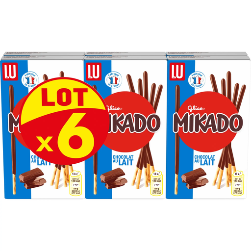 [7622202030406] MIKADO Milk chocolate coated biscuit sticks 6 boxes of 100 g