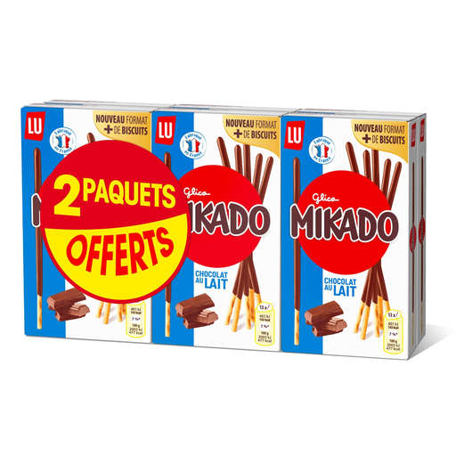 [7622202030468] MIKADO Galletas en bastoncitos bañadas en chocolate con leche 6 cajas de 100 g