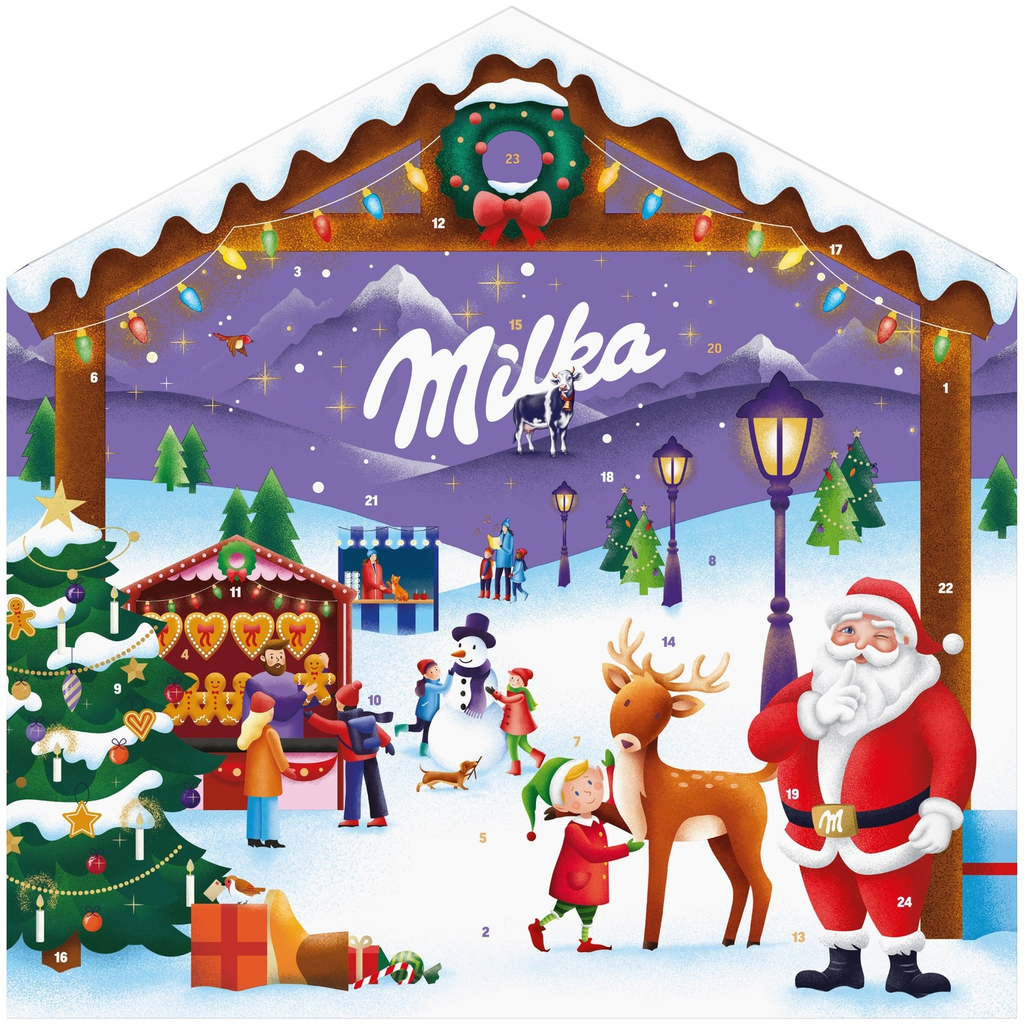 MILKA Calendrier de l'Avent Enfants Chocolat au Lait Noël Magic