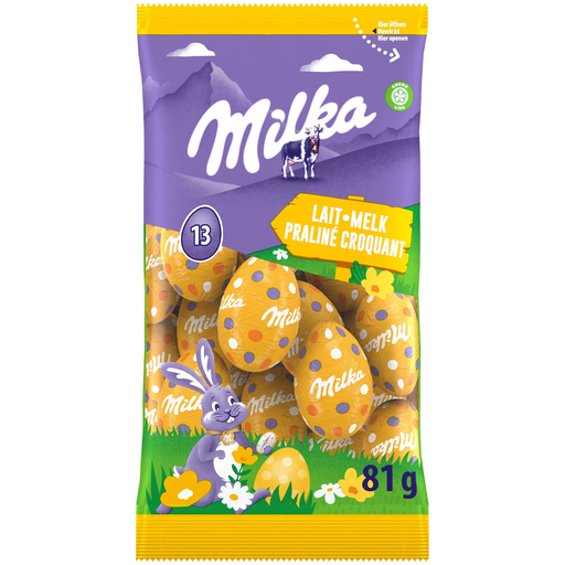 [7622202250606] MILKA Milk Chocolate Praline Hazelnut Eggs 81 g