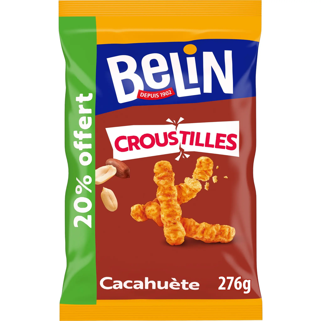 BELIN Biscuits salés apéritif Croustilles goût cacahuète 276 g