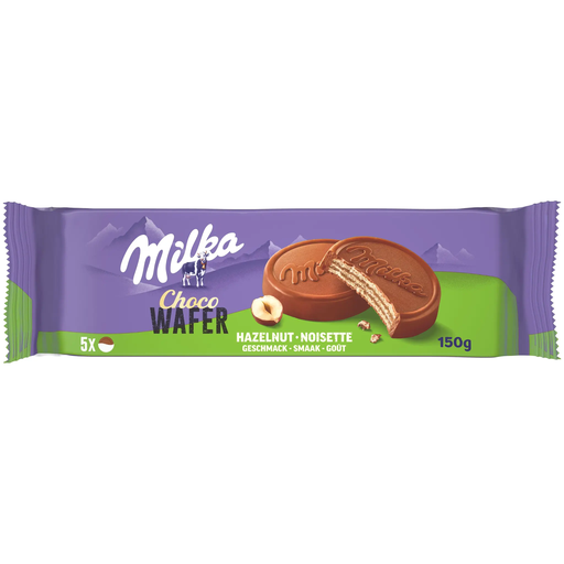 [7622202356391] MILKA Choco Suprême Gaufrettes enrobées chocolat lait et noisette 150 g