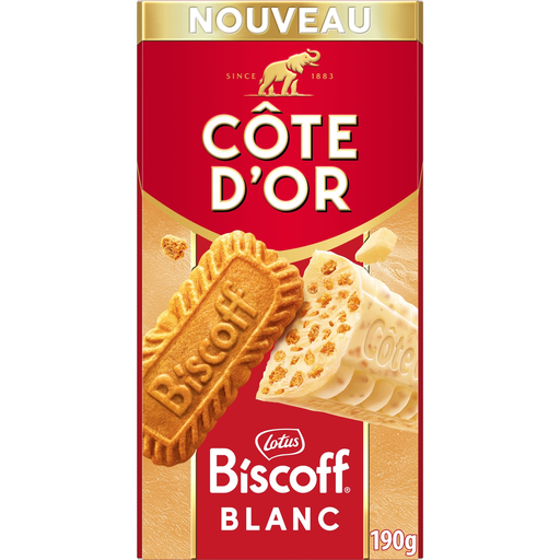 [7622202802010] COTE D'OR Tableta de chocolate blanco Biscoff 190 g