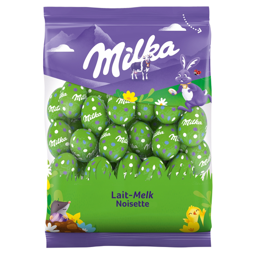 [7622210306135] MILKA Milk chocolate eggs with hazelnut praline 350 g