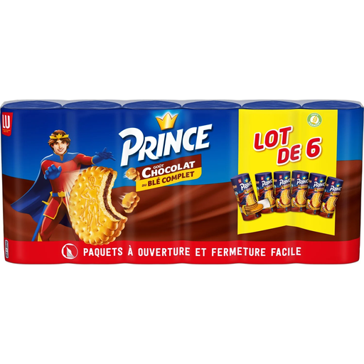 [7622210450265] LU Prince Chocolate Filled Whole Wheat Biscuits 6 x 300 g