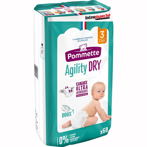 [3250391812851] POMMETTE Agility Dry Diapers Size 3 (4-9kg)