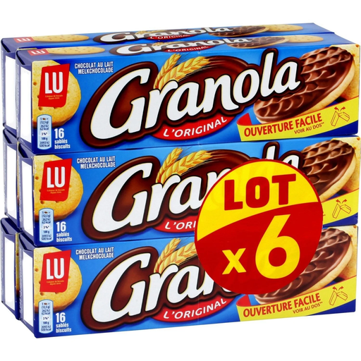[7622210602121] GRANOLA Galletas de mantequilla bañadas en chocolate con leche 6 paquetes de 200 g