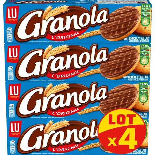 [7622210675507] GRANOLA Shortbread cookies coated with milk chocolate 4 x 200 g