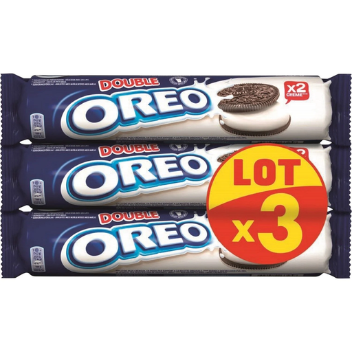 [7622210707253] OREO Bolachas de cacau com creme duplo de baunilha 3 pacotes de 157 g