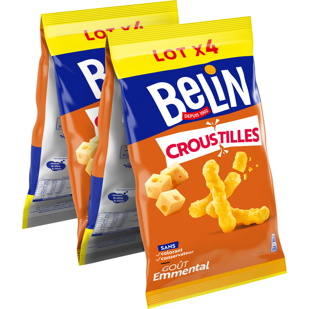 BELIN Aperitivos emmental Croustilles 4 bolsas de 138 g
