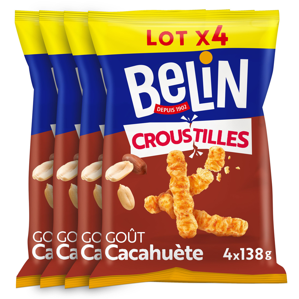 BELIN Biscuits apéritifs Croustilles cacahuètes 4 sachets de 138 g