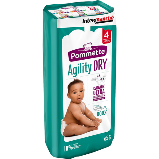 [3250391812912] POMMETTE Fraldas Agility Dry Tamanho 4 (7-18 kg)