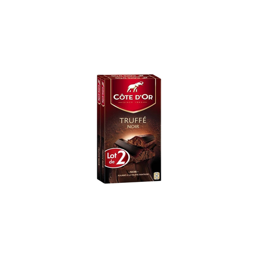 [7622300546120] COTE D'OR Tablette de Chocolat Noir Truffé 2 tablettes de 190 g