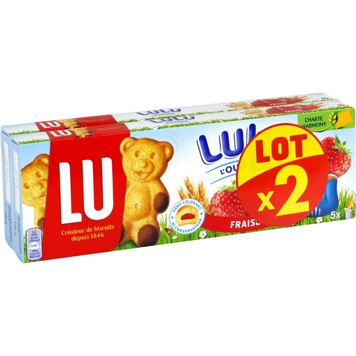 [7622300707637] LU LULU L'Ourson Bolos recheados de morango 300 g