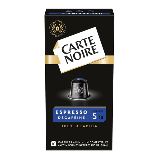[8000070059238] CARTE NOIRE Decaffeinated Espresso Coffee Capsules Intenté 5, 10 capsules 57 g