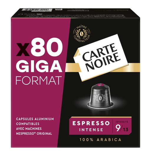 [8000070059535] CARTE NOIRE Espresso intense pure arabica coffee capsules 80 capsules 440 g