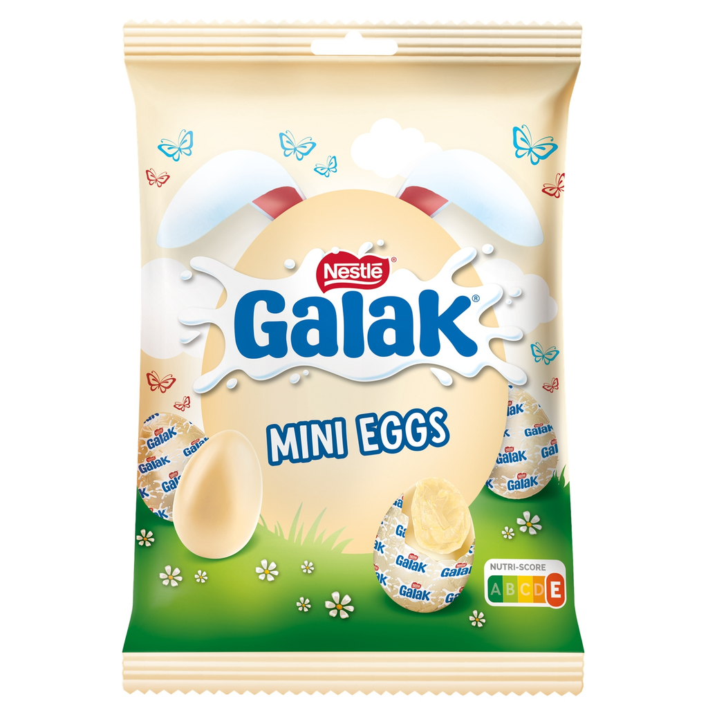 NESTLE Galak mini oeufs en chocolat blanc fourrés au lait 152 g
