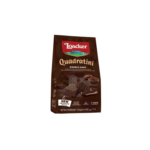 [8000380192618] LOACKER Cubos de bolachas estaladiças Quadratini Duplo Chocolate 125 g