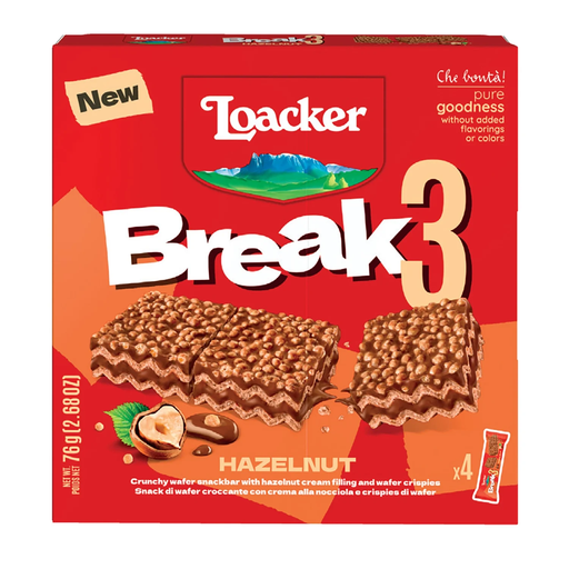 [8000380215799] LOACKER Biscuit Break3 aux Noisettes 76 g
