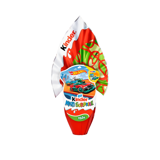 [8000500020012] KINDER Surprise Maxi Oeuf de Pâques au chocolat au lait Hot Wheels 150 g