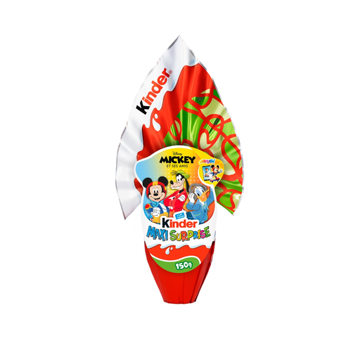 [8000500148303] KINDER Surprise Maxi Œuf de Pâques au chocolat au lait Mickey et ses amis 150 g