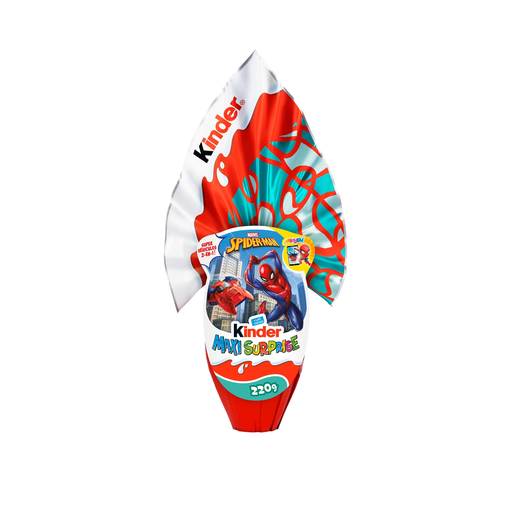 [8000500270400] KINDER Œuf Géant Chocolat Lait Spiderman 220 g