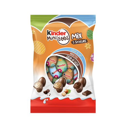 [8000500362198] KINDER Assortiment de Petits Œufs au Chocolat Cœur Lait, Noisettes Ou Cacao 320 g