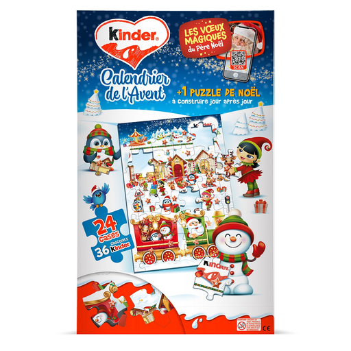[8000500370230] KINDER Calendrier de l'Avent puzzle et assortiment de chocolats 311 g