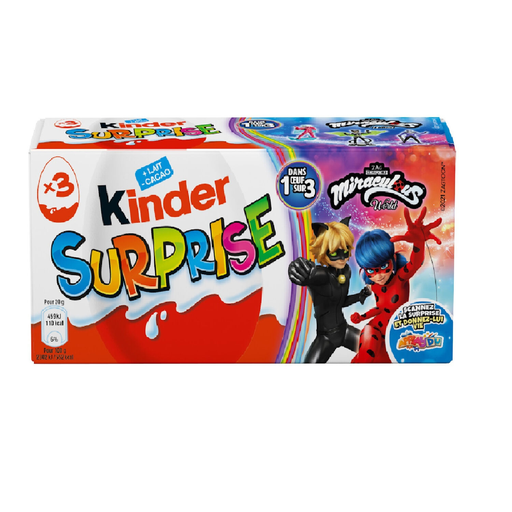 [8000500389232] KINDER Surprise œufs enrobés de chocolat Disney princesses 3x20g