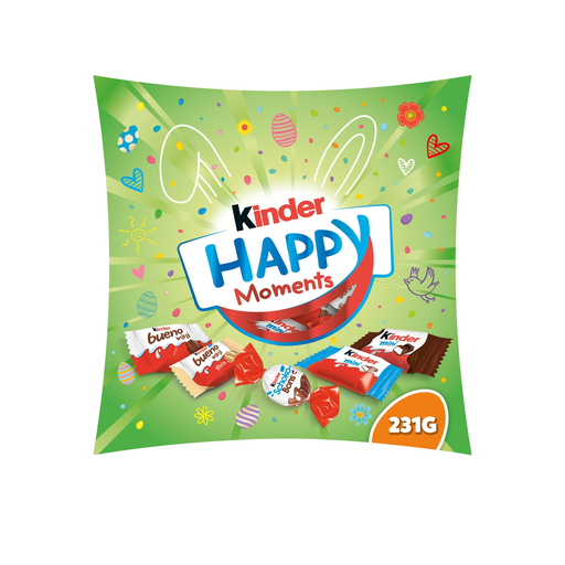 [8000500411315] KINDER Happy Moments surtido de dulces rellenos de leche y avellanas 231 g