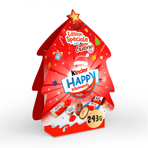 [8000500427187] KINDER HAPPY MOMENTS Assortiment de chocolats Sapin de Noël 243 g